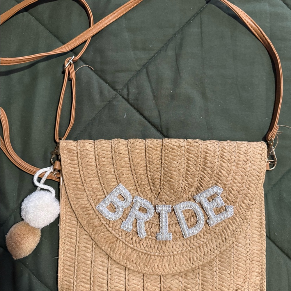 Tan Bride Woven Crossbody Bag